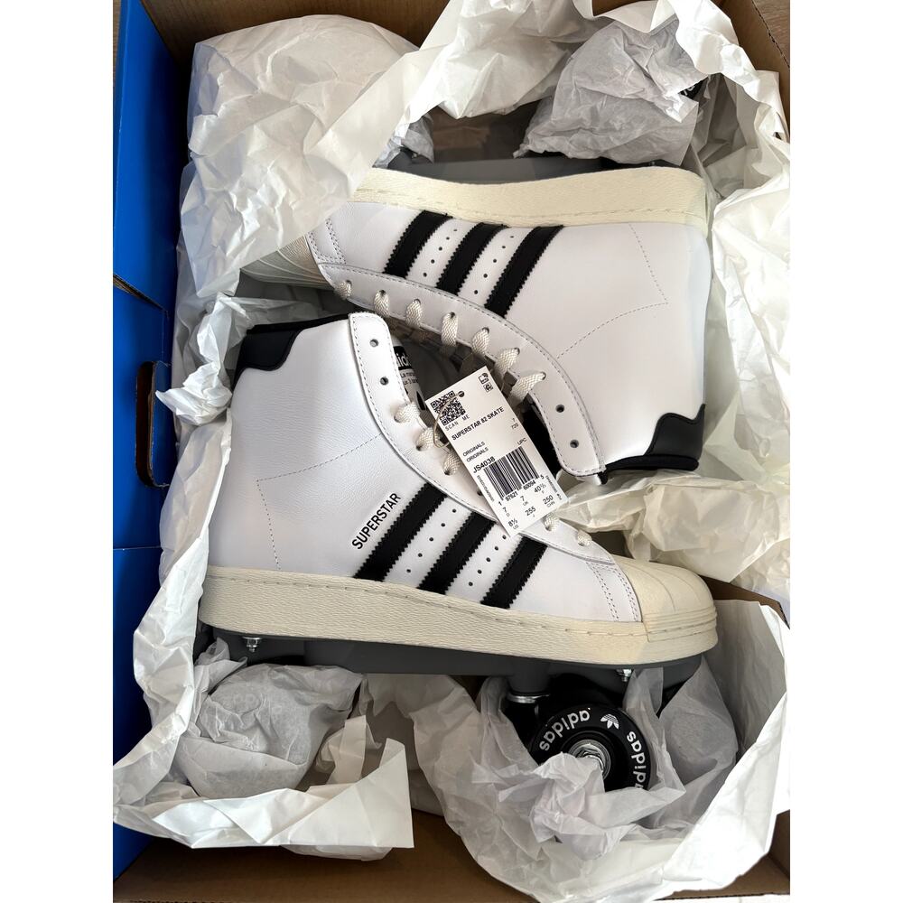 Adidas Superstar 82 Roller Skate Shoes White Black Women's 8.5 - Picture 4 of 6